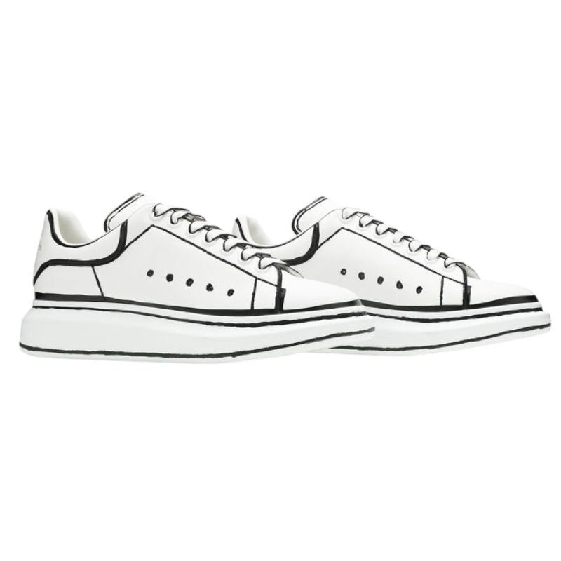 Alexander Mcqueen Oversized – White Black Outline