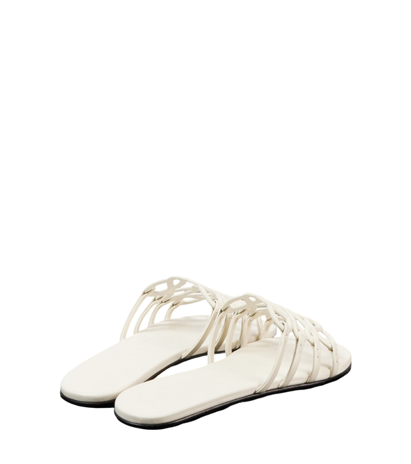 LOEWE Petal Anagram slide in soft calfskin white