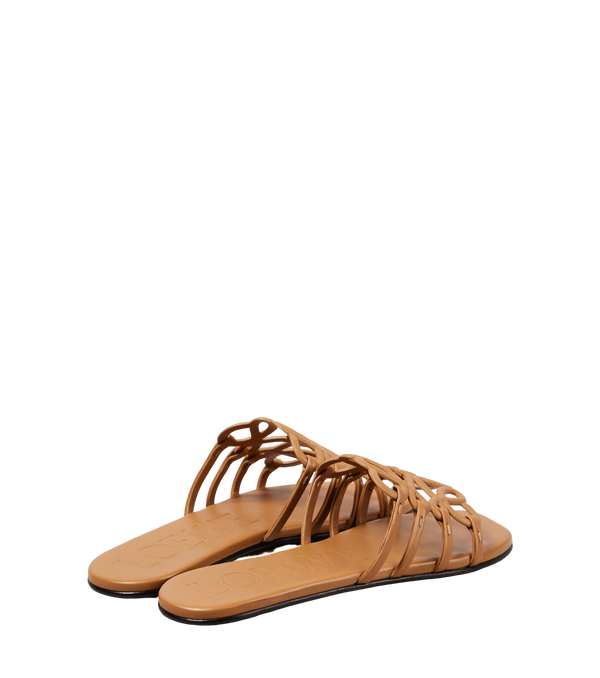 LOEWE Petal Anagram slide in soft calfskin Camel