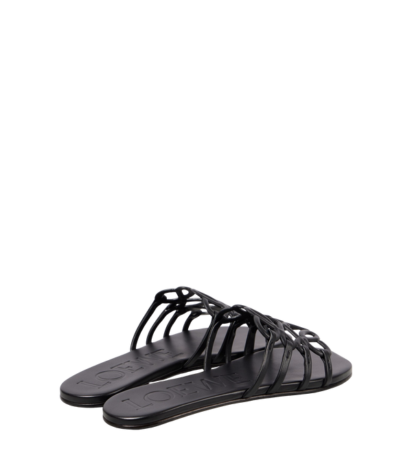 LOEWE Petal Anagram slide in soft calfskin black