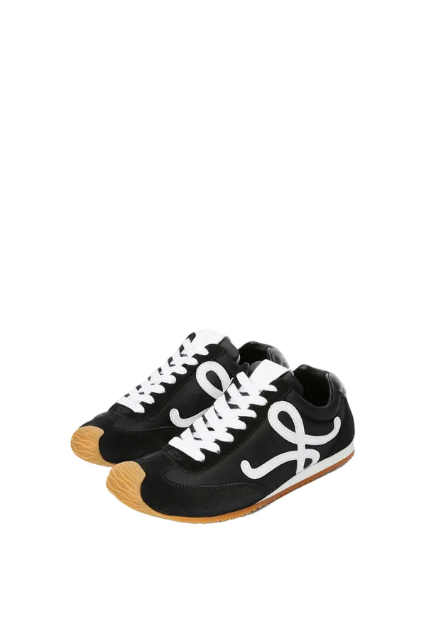 Loewe   Ballet   Runner   2.0   in   nylon   and   calfskin   Black   \   White