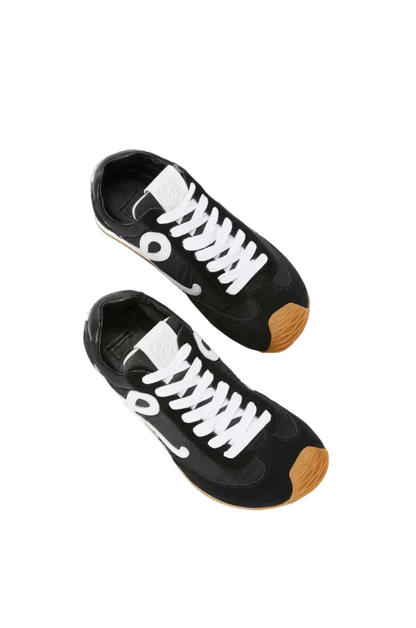 Loewe   Ballet   Runner   2.0   in   nylon   and   calfskin   Black   \   White