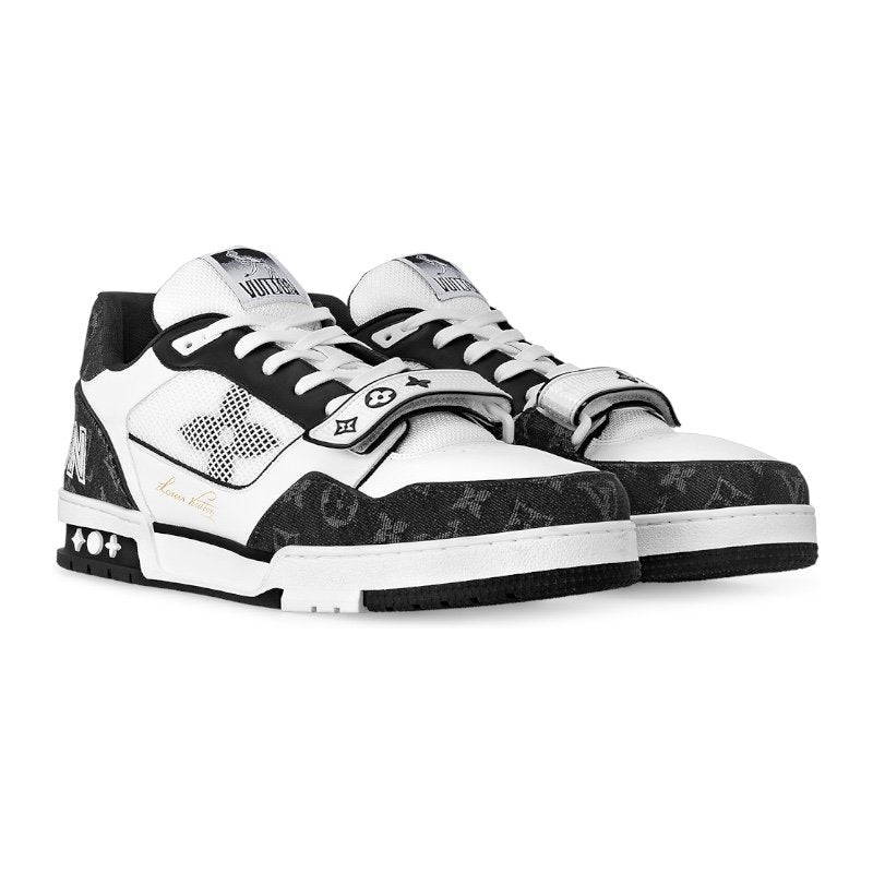 Louis Vuitton LV Trainer – Velcro Strap Monogram Denim Black White