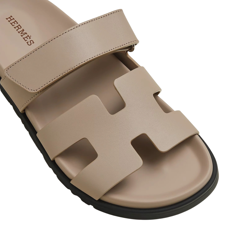 Hermes Chypre Sandal – Beige Mastic Calfskin Leather (Copy)