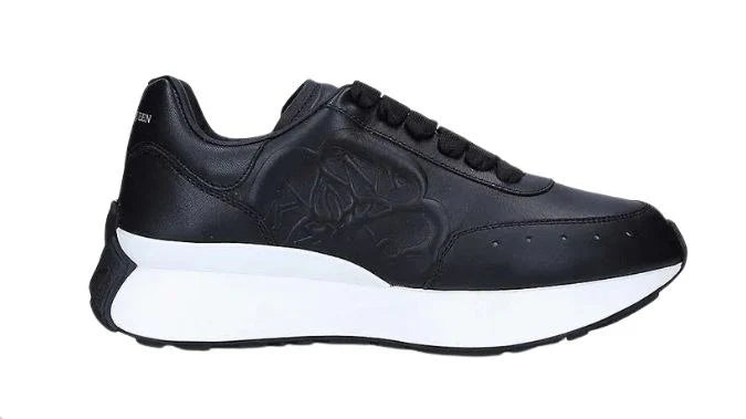 Alexander Mcqueen Oversized Graffiti Sprint Runner – Black White