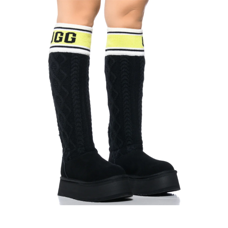 UGG Classic Sweater Letter Boot 'Black'